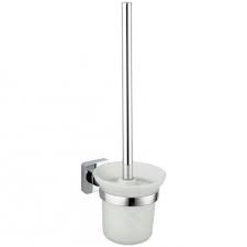 Fali wc kefe tartó szögletes üveg króm