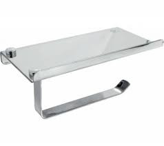 Fali wc papírtartó polccal króm